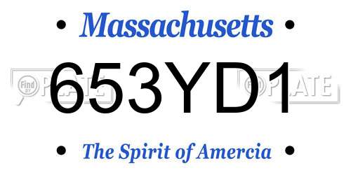 653YD1 Massachusetts License Plate
