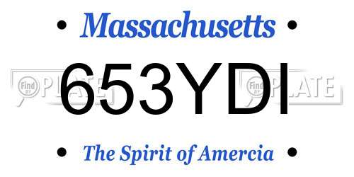 653YDI Massachusetts License Plate