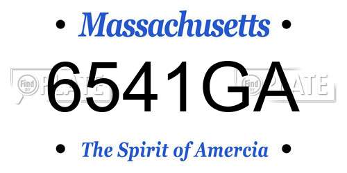 6541GA Massachusetts License Plate