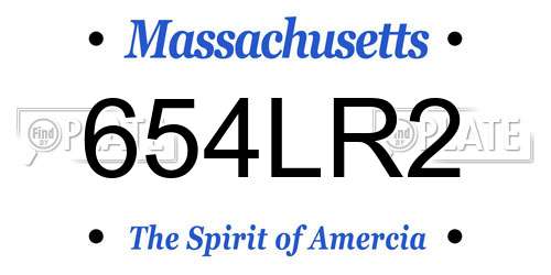 654LR2 Massachusetts License Plate