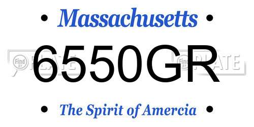 6550GR Massachusetts License Plate