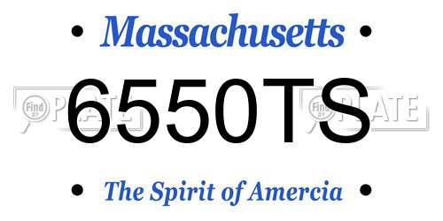 6550TS Massachusetts License Plate