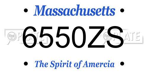 6550ZS Massachusetts License Plate