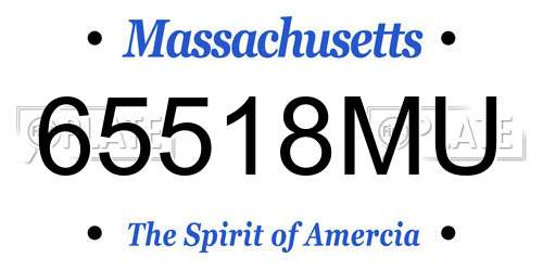 65518MU Massachusetts License Plate
