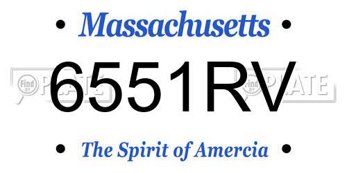 6551RV Massachusetts License Plate