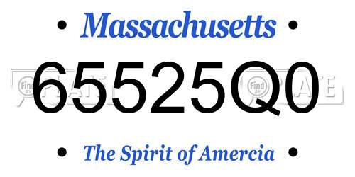 65525Q0 Massachusetts License Plate