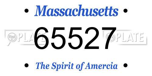 65527 Massachusetts License Plate