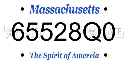 65528Q0 Massachusetts License Plate