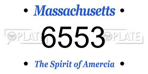 6553 Massachusetts License Plate