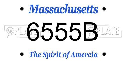 6555B Massachusetts License Plate