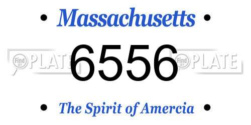 6556 Massachusetts License Plate