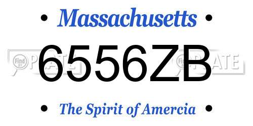 6556ZB Massachusetts License Plate