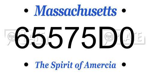 65575D0 Massachusetts License Plate