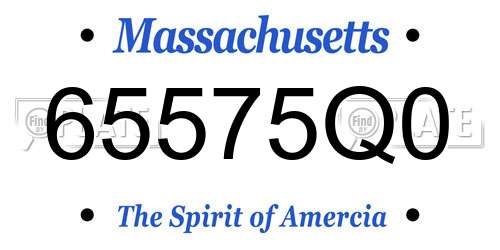 65575Q0 Massachusetts License Plate