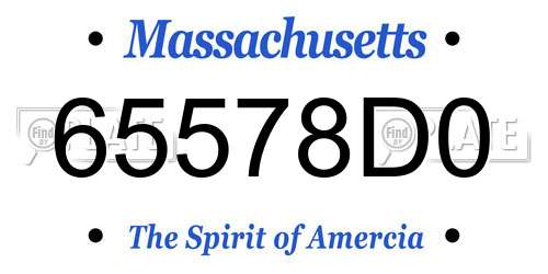 65578D0 Massachusetts License Plate
