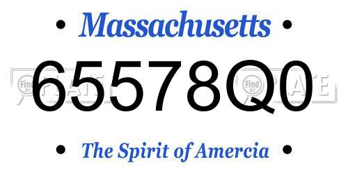 65578Q0 Massachusetts License Plate