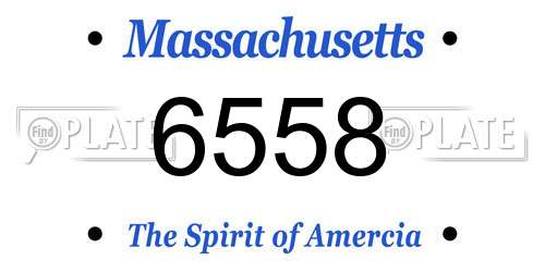 6558 Massachusetts License Plate