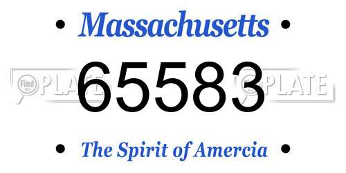 65583 Massachusetts License Plate
