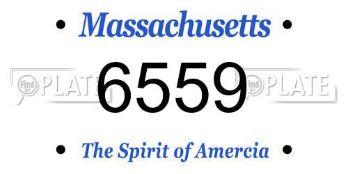 6559 Massachusetts License Plate