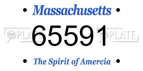 65591 Massachusetts License Plate