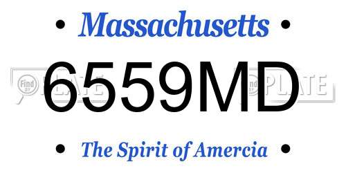 6559MD Massachusetts License Plate