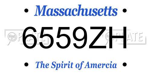6559ZH Massachusetts License Plate