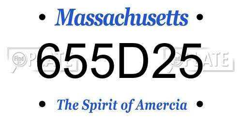 655D25 Massachusetts License Plate