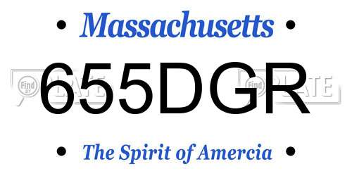 655DGR Massachusetts License Plate