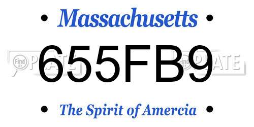 655FB9 Massachusetts License Plate