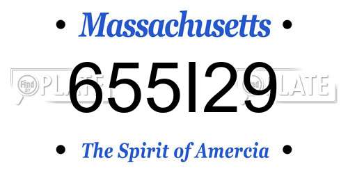 655I29 Massachusetts License Plate