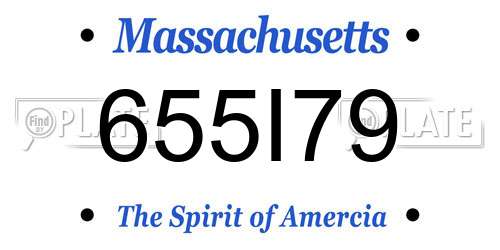 655I79 Massachusetts License Plate