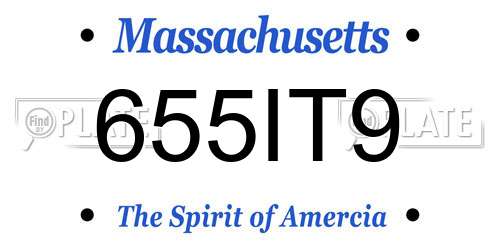 655IT9 Massachusetts License Plate