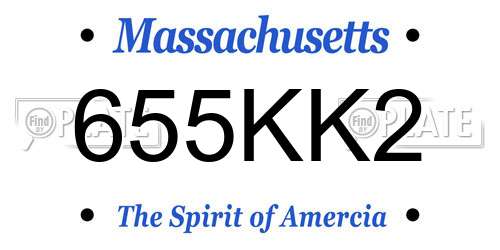 655KK2 Massachusetts License Plate