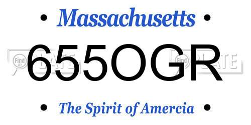 655OGR Massachusetts License Plate