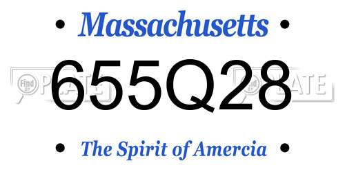 655Q28 Massachusetts License Plate