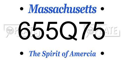 655Q75 Massachusetts License Plate