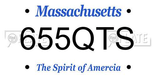 655QTS Massachusetts License Plate