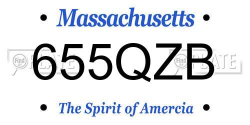 655QZB Massachusetts License Plate