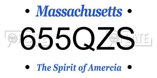 655QZS Massachusetts License Plate