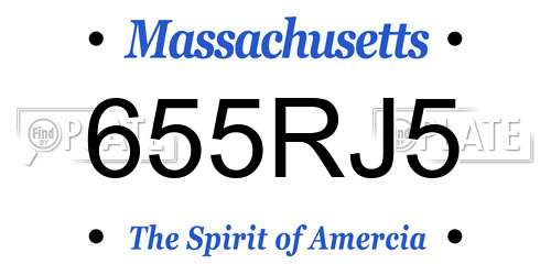 655RJ5 Massachusetts License Plate