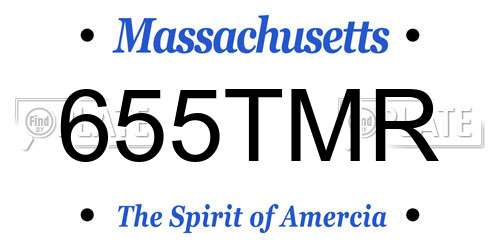 655TMR Massachusetts License Plate