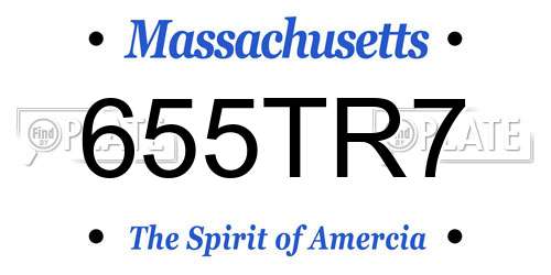 655TR7 Massachusetts License Plate