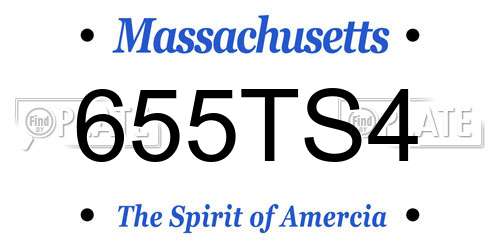 655TS4 Massachusetts License Plate