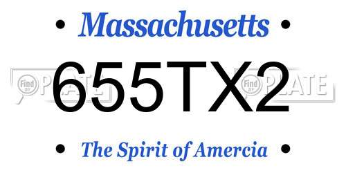 655TX2 Massachusetts License Plate
