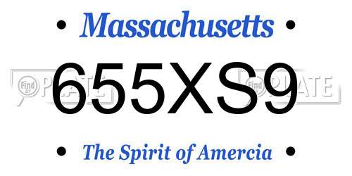 655XS9 Massachusetts License Plate