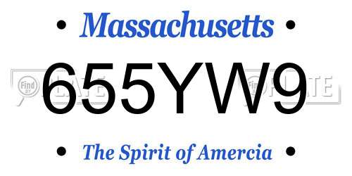 655YW9 Massachusetts License Plate