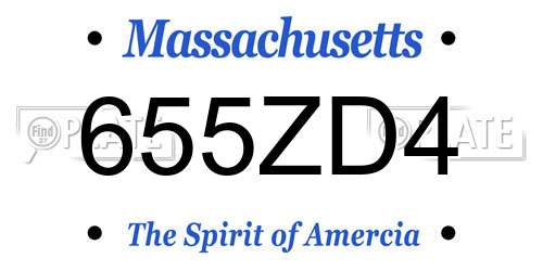 655ZD4 Massachusetts License Plate