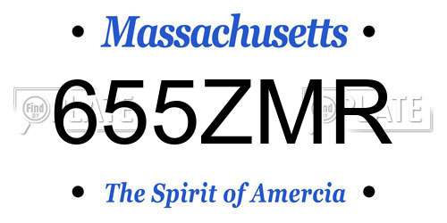 655ZMR Massachusetts License Plate
