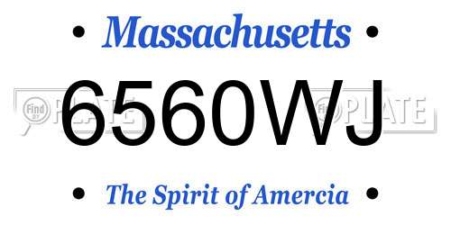 6560WJ Massachusetts License Plate