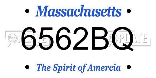 6562BQ Massachusetts License Plate